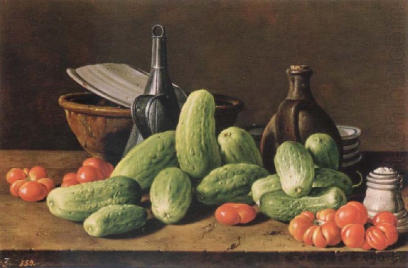 Melendez, Luis Eugenio Cucumber and tomatoes china oil painting image